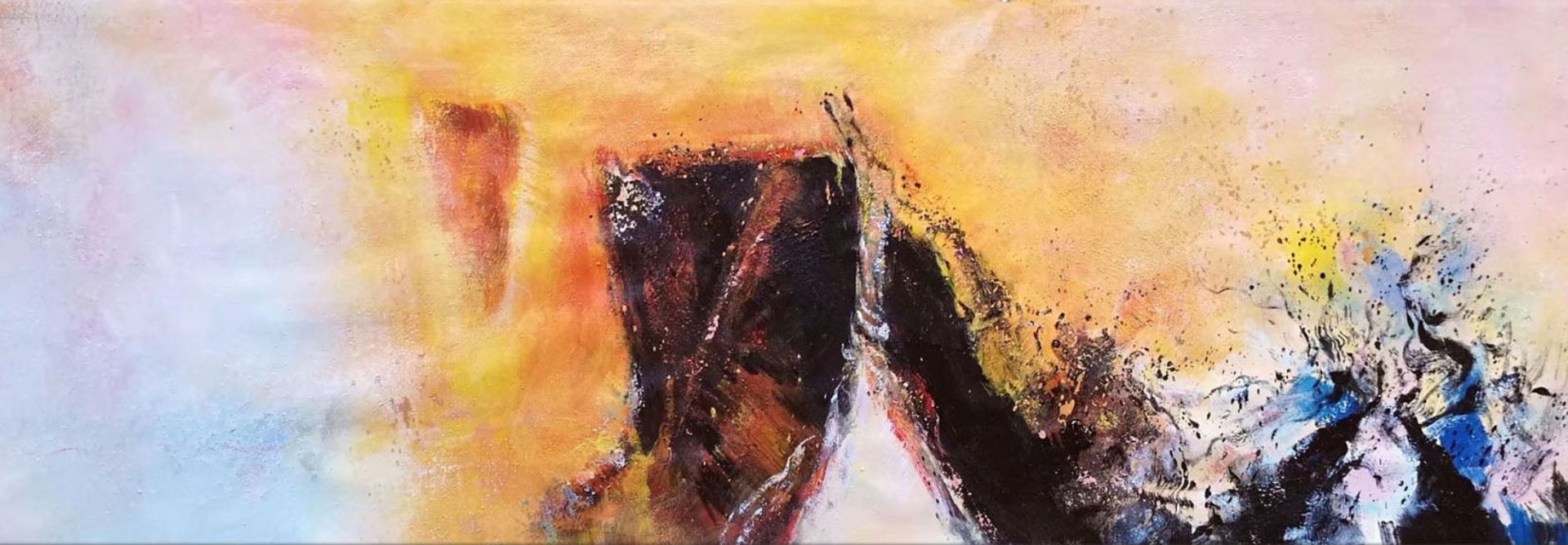 Abstract painting in blue and redhero_art